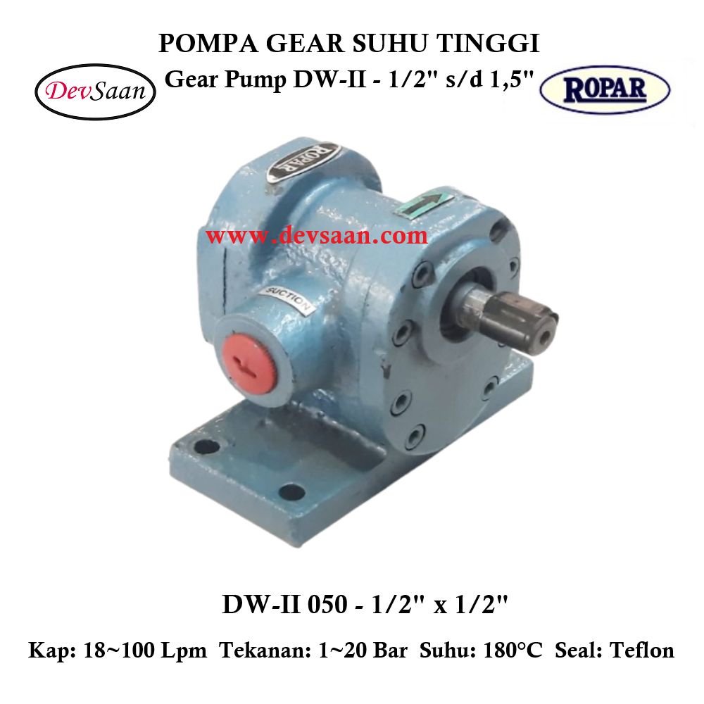 Gear Pump Helikal DW-II 050 Pompa Tekanan Tinggi