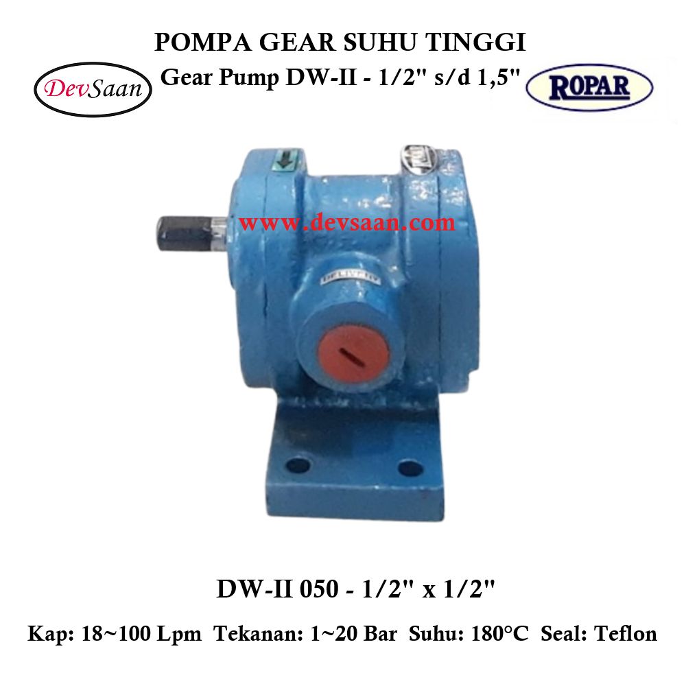 Gear Pump Helikal DW-II 050 Pompa Tekanan Tinggi