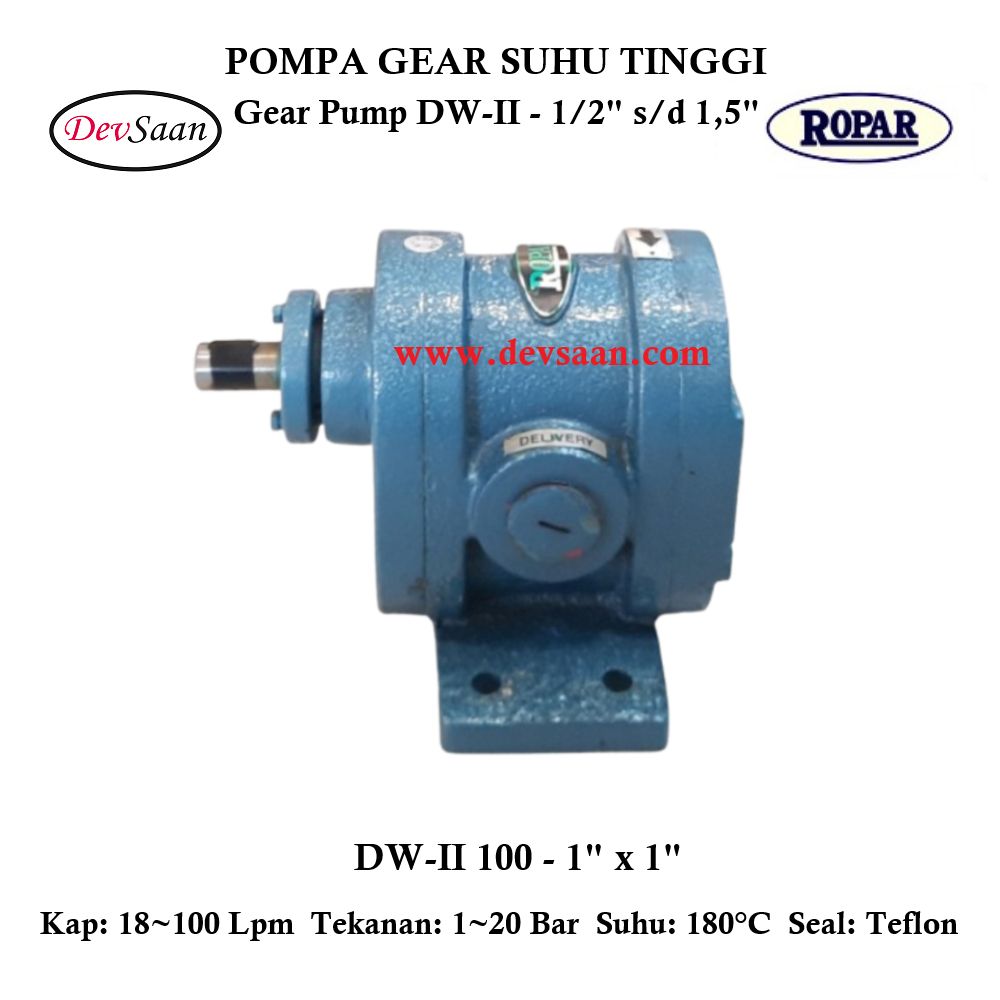Gear Pump Helikal DW-II 100 Pompa Tekanan Tinggi