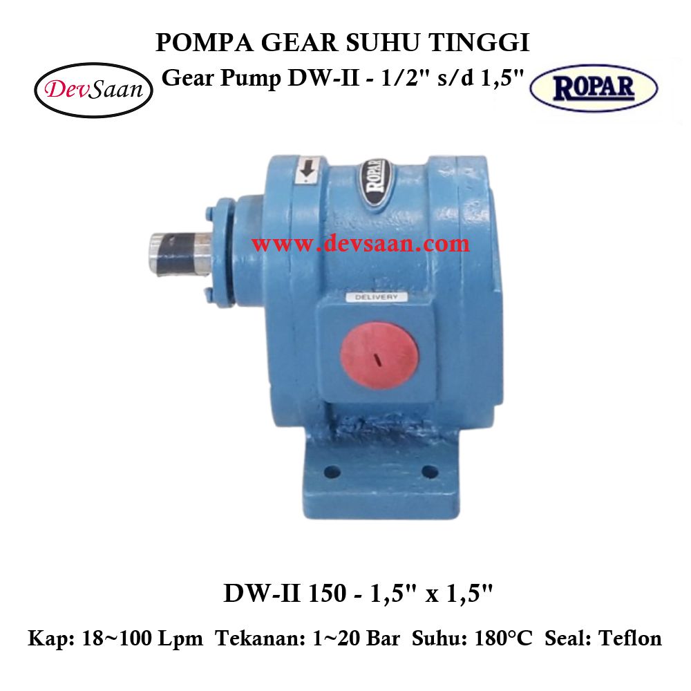 Gear Pump Helikal DW-II 150 Pompa Tekanan Tinggi