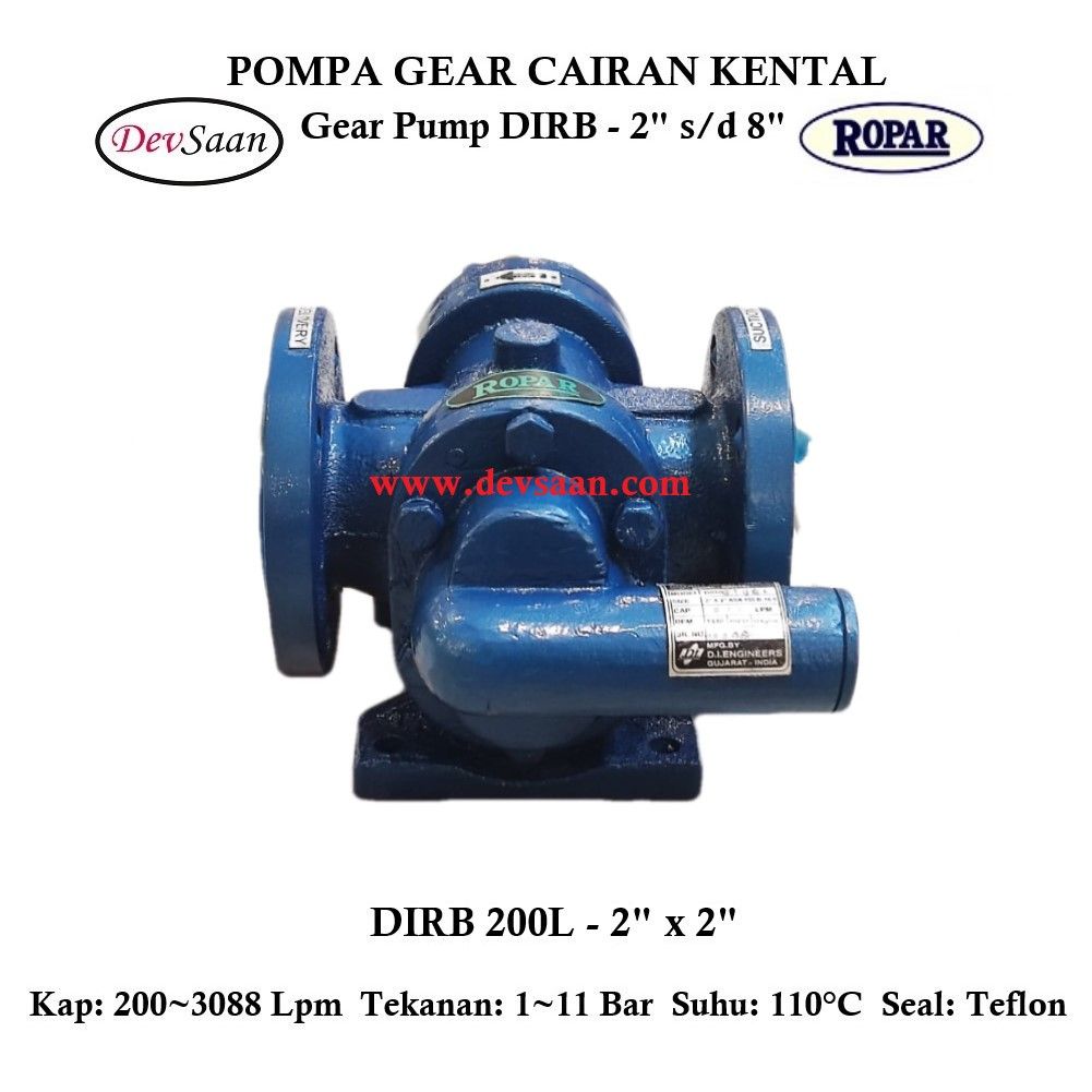 Gear Pump Rotari DIRB 200L Pompa Roda Gigi