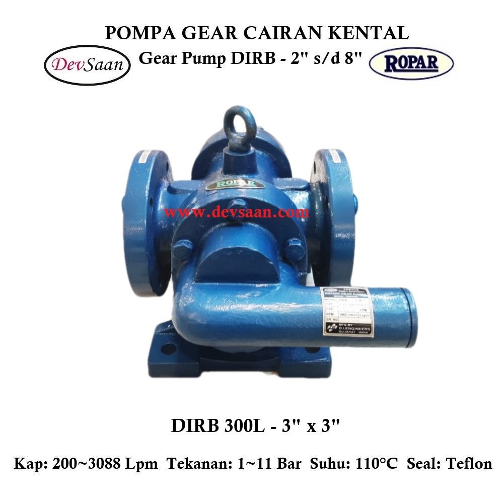 Gear Pump Rotari DIRB 300L Pompa Roda Gigi