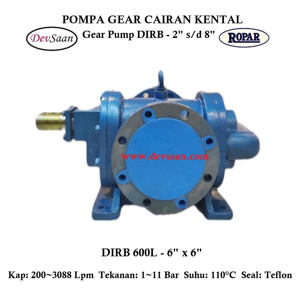 Gear Pump Rotari DIRB 600L Pompa Roda Gigi