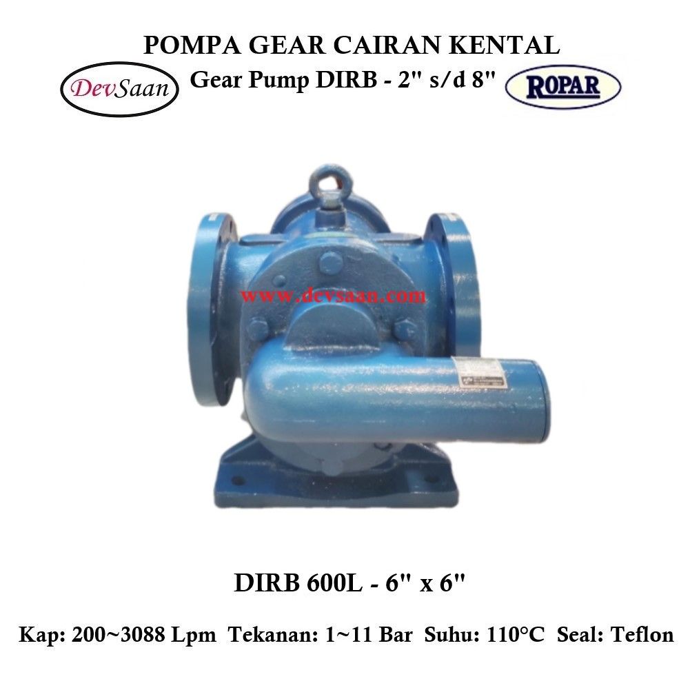Gear Pump Rotari DIRB 600L Pompa Roda Gigi