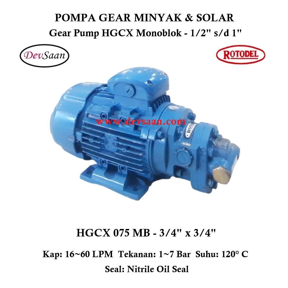 Gear Pump HGCX-075 Pompa Oli Monoblok