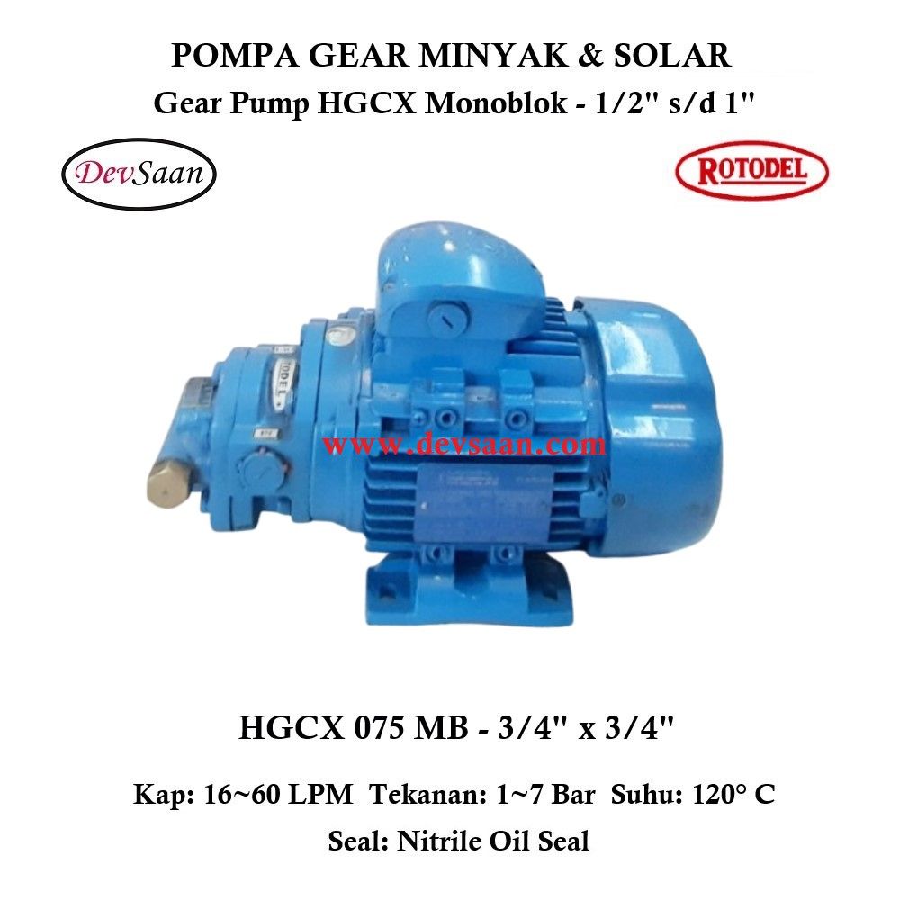 Gear Pump HGCX-075 Pompa Oli Monoblok