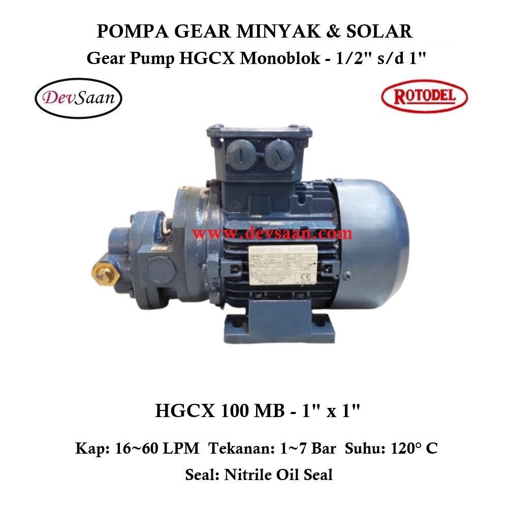 Gear Pump HGCX-100 Pompa Oli Monoblok