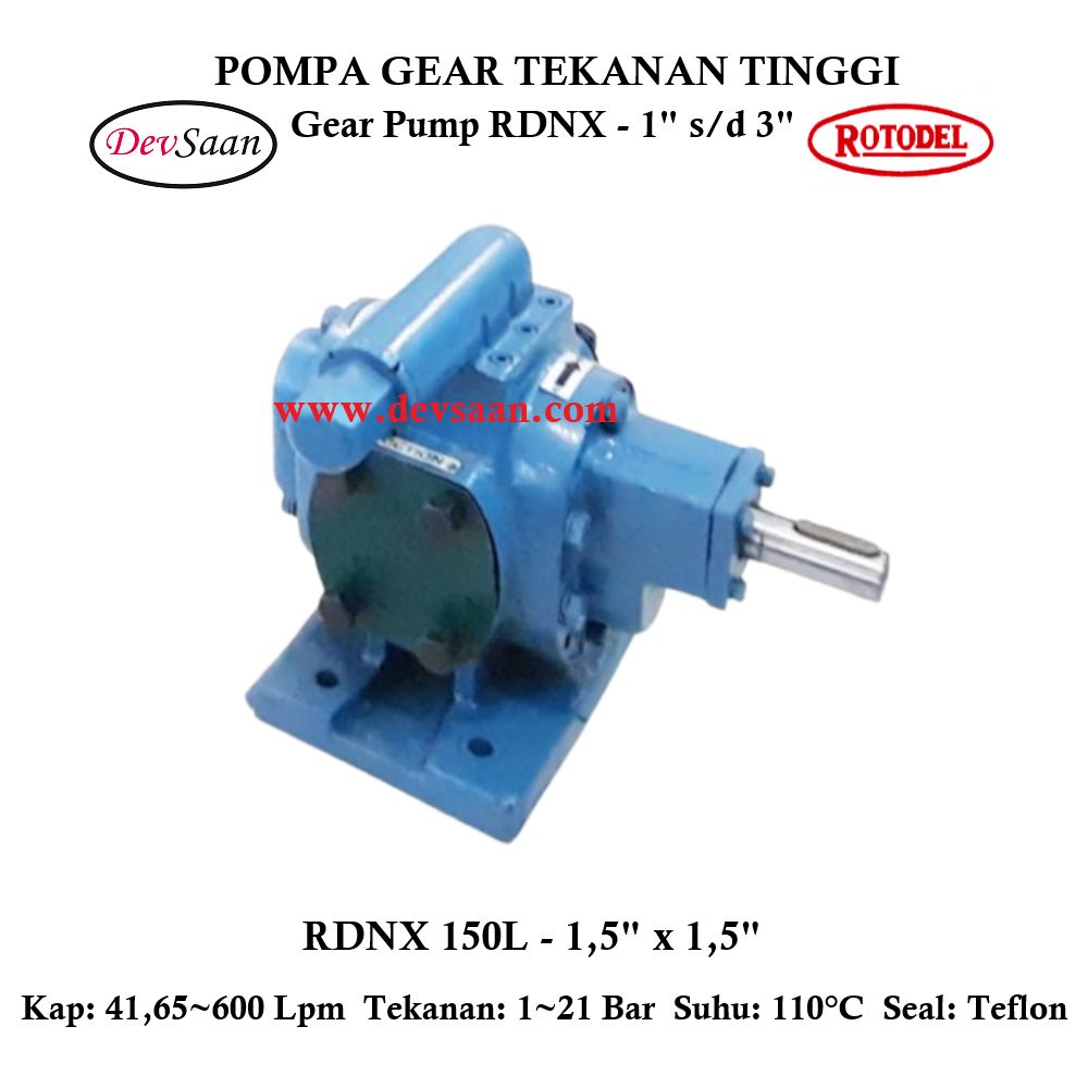 Gear Pump Rotari RDNX 150L Tekanan Tinggi