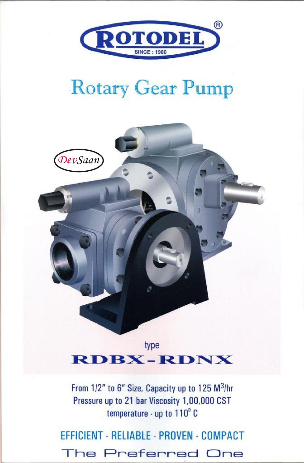 Gear Pump Rotari RDNX 100L Tekanan Tinggi