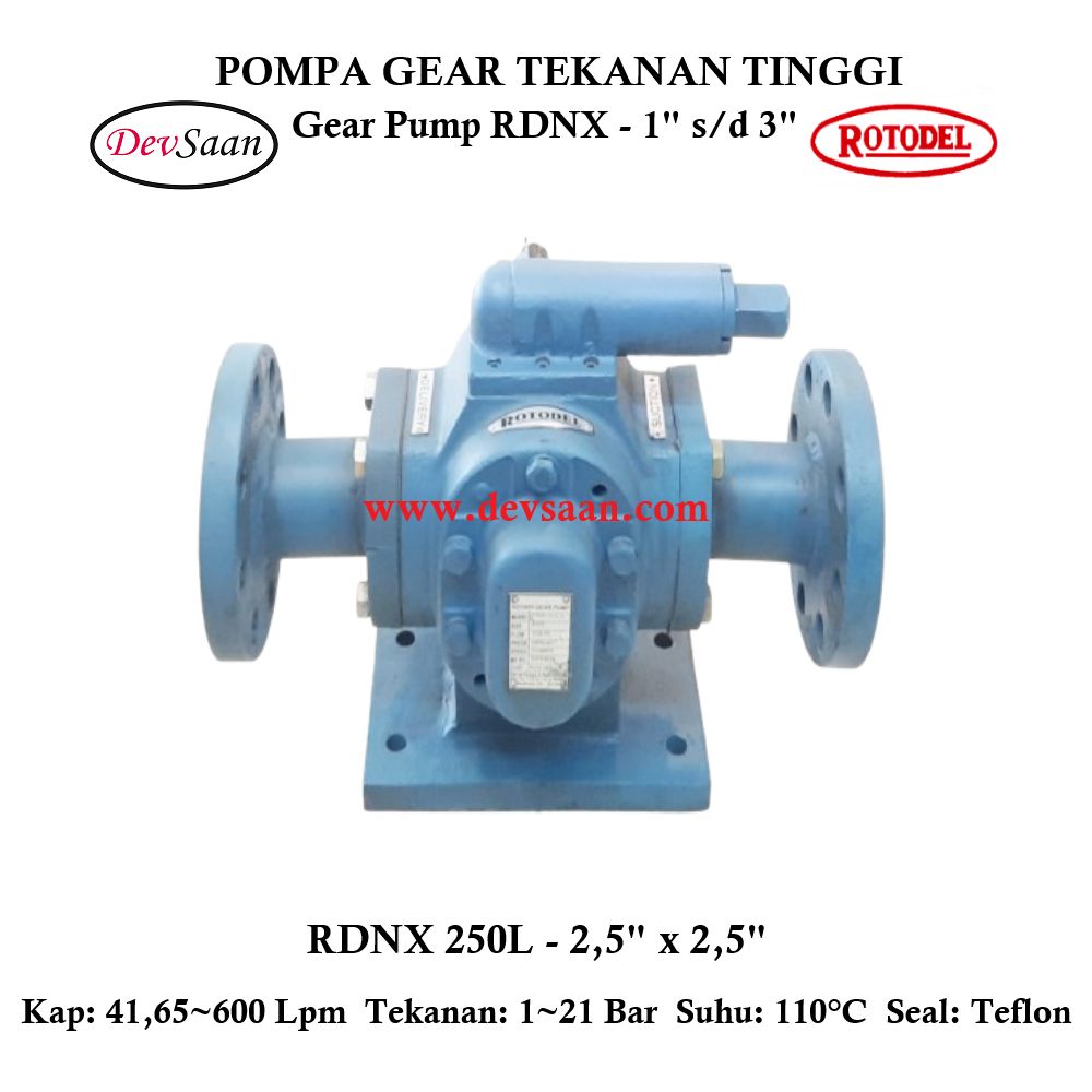 Gear Pump Rotari RDNX 250L Tekanan Tinggi