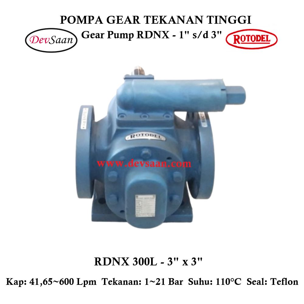 Gear Pump Rotari RDNX 300L Tekanan Tinggi