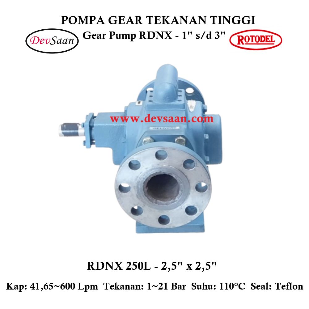 Gear Pump Rotari RDNX 250L Tekanan Tinggi