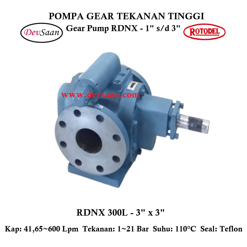 Gear Pump Rotari RDNX 300L Tekanan Tinggi