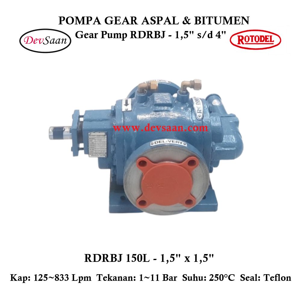Gear Pump Rotari Jacket RDRBJ 150L Pompa Aspal