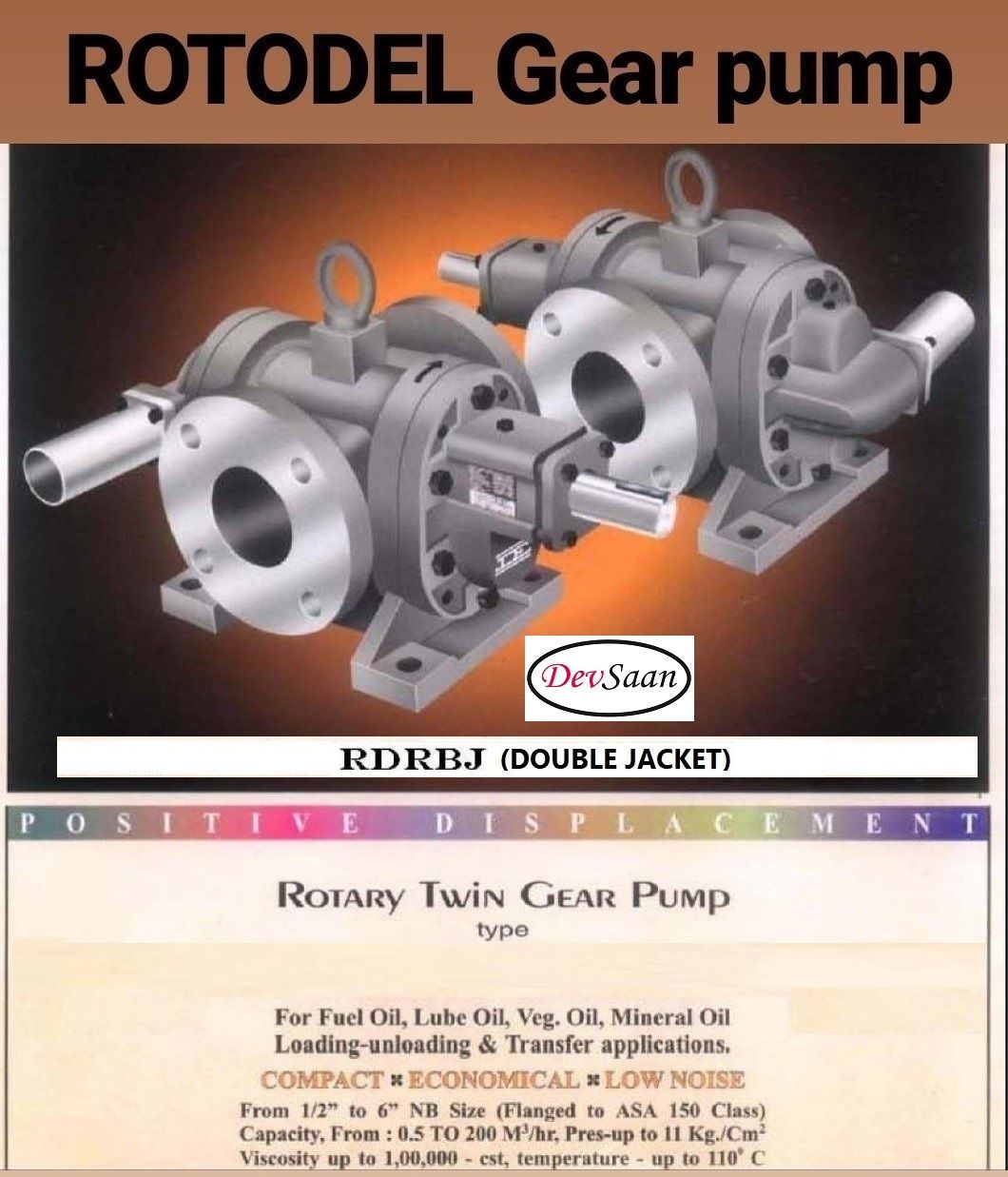 Gear Pump Rotari Jacket RDRBJ 300L Pompa Aspal