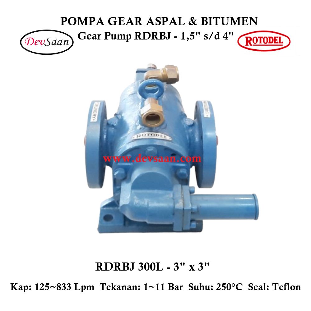 Gear Pump Rotari Jacket RDRBJ 300L Pompa Aspal