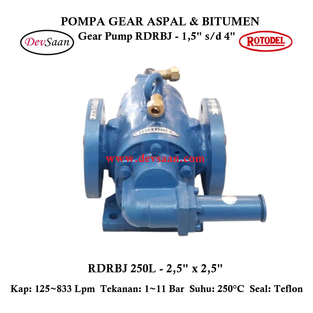 Gear Pump Rotari Jacket RDRBJ 250L Pompa Aspal