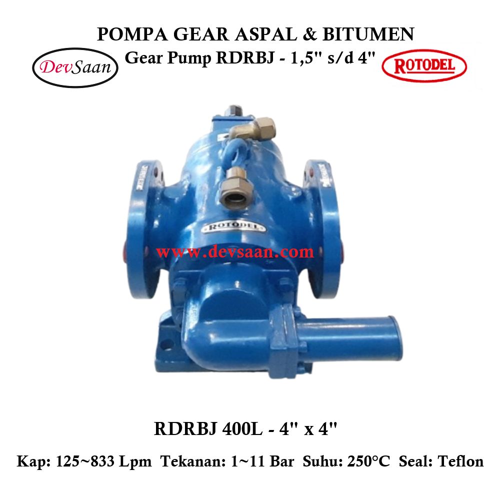 Gear Pump Rotari Jacket RDRBJ 400L Pompa Aspal