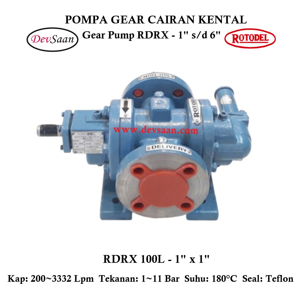 Gear Pump Rotari RDRX 100L Pompa Roda Gigi