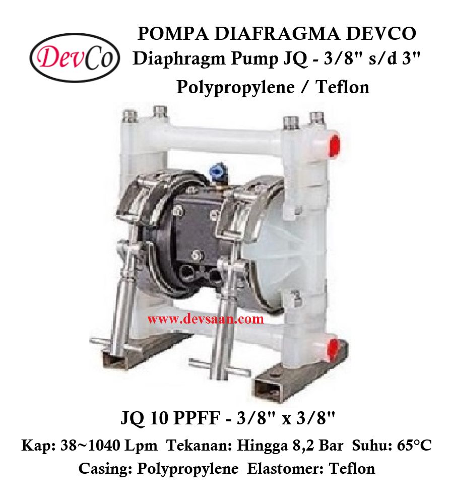 Diaphragm Pump JQ 10 PPFF Pompa Diafragma Devco 3/8"