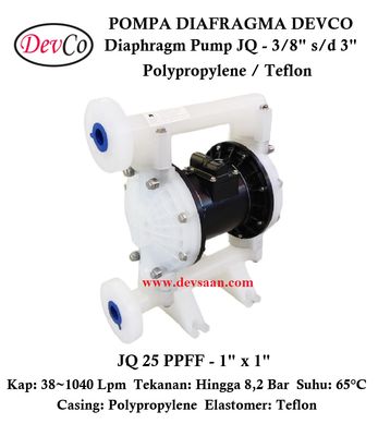 Diaphragm Pump JQ 25 PPFF Pompa Diafragma Devco 1" Flange
