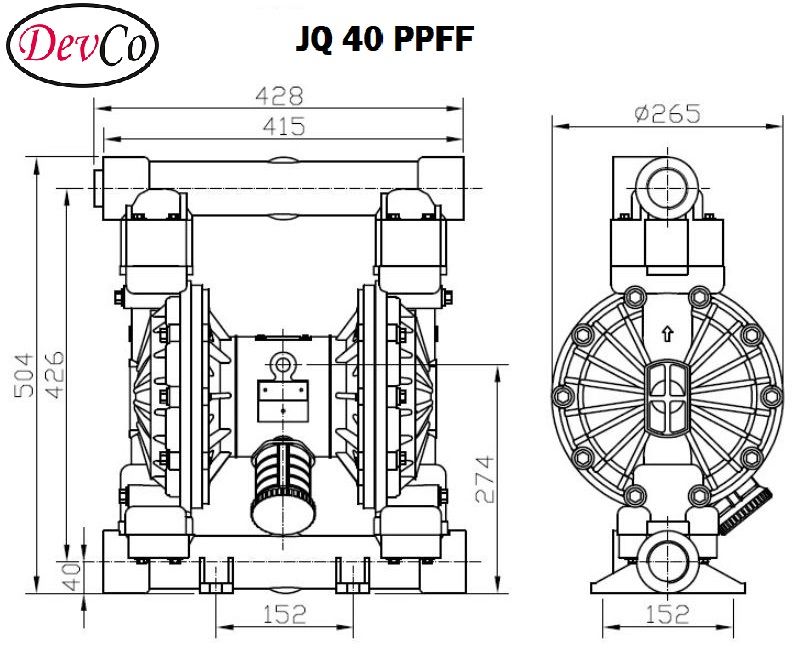 Diaphragm Pump JQ 40 PPFF Pompa Diafragma Devco 1,5"