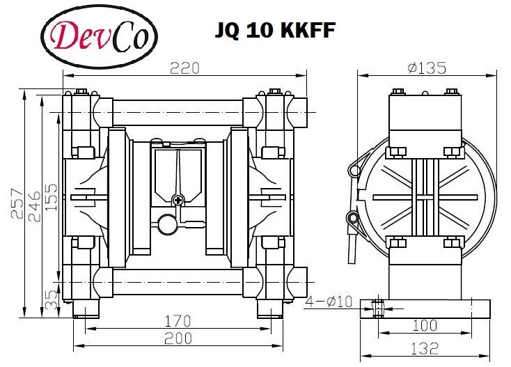 Diaphragm Pump JQ 10 KKFF Pompa Diafragma Devco 3/8"