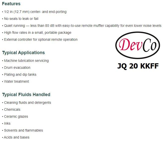Diaphragm Pump JQ 20 KKFF Pompa Diafragma Devco 3/4"