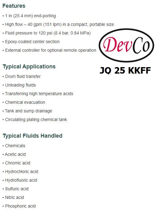 Diaphragm Pump JQ 25 KKFF Pompa Diafragma Devco 1" Flange