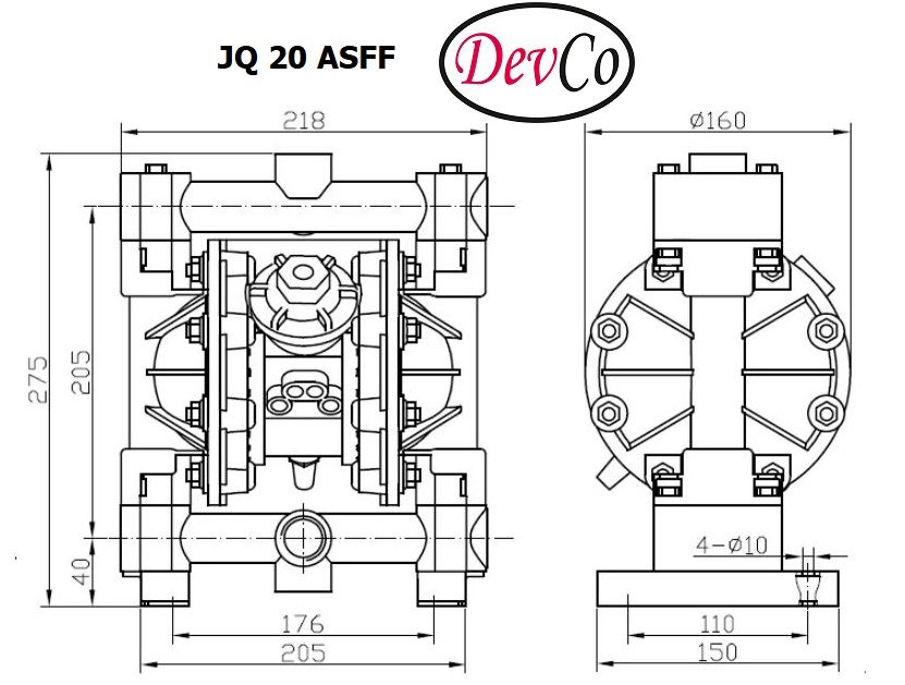 Diaphragm Pump JQ 20 ASFF Pompa Diafragma Devco 3/4"