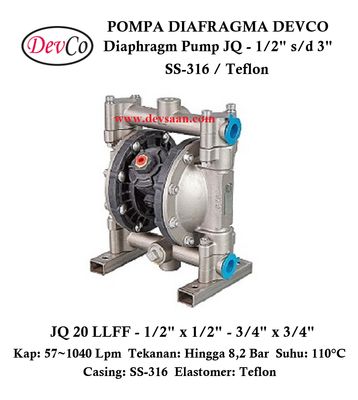 Diaphragm Pump JQ 20 LLFF Pompa Diafragma Devco 3/4"