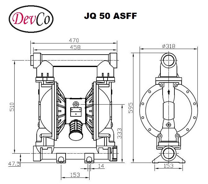 Diaphragm Pump JQ 50 ASFF Pompa Diafragma Devco 2"