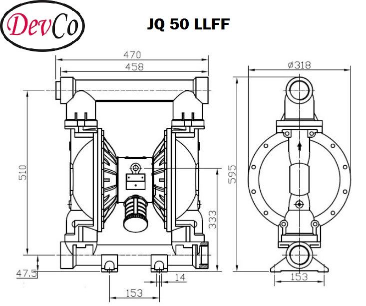 Diaphragm Pump JQ 50 LLFF Pompa Diafragma Devco 2"