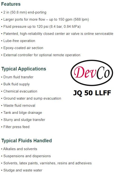 Diaphragm Pump JQ 50 LLFF Pompa Diafragma Devco 2"