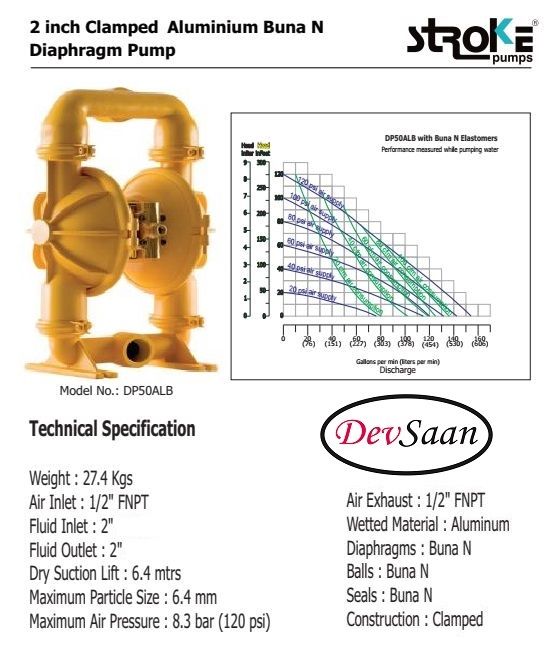 Diaphragm Pump DP 50 ALB Pompa Diafragma Stroke 2"