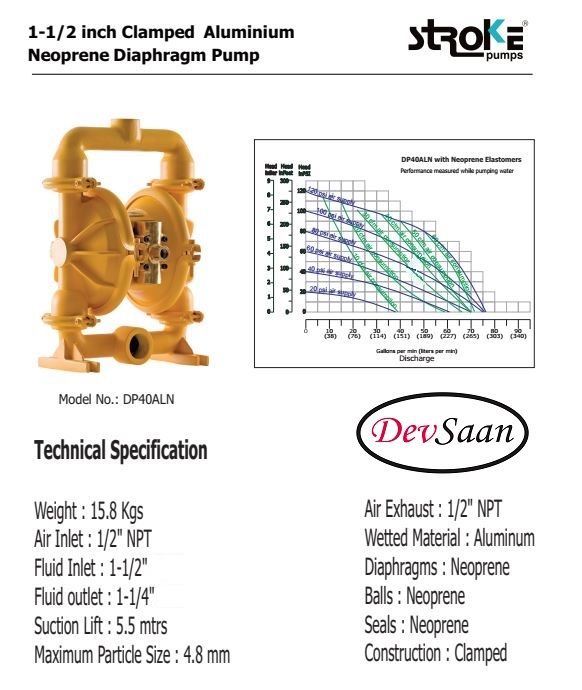 Diaphragm Pump DP 40 ALN Pompa Diafragma Stroke 1,5"