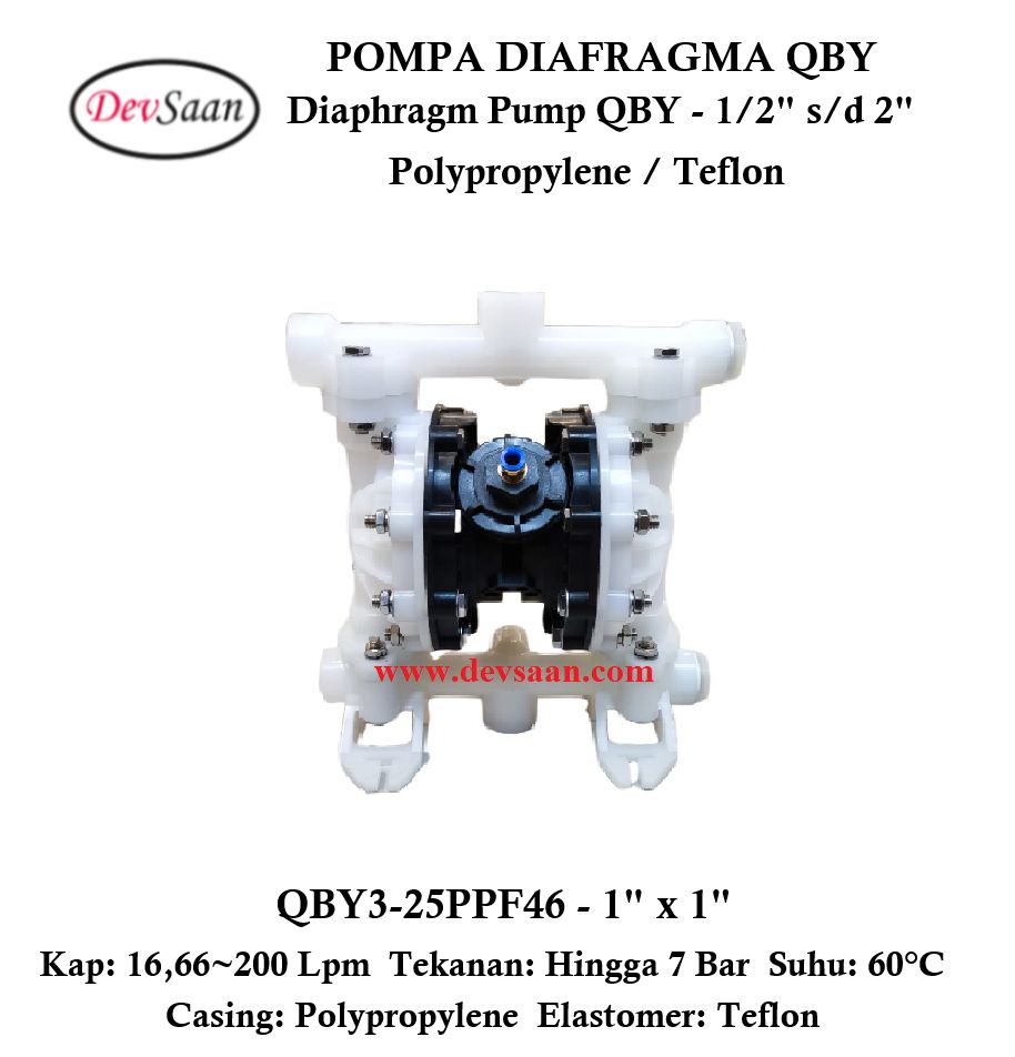 Diaphragm Pump QBY3-25PPF46 Pompa Diafragma QBY 1"