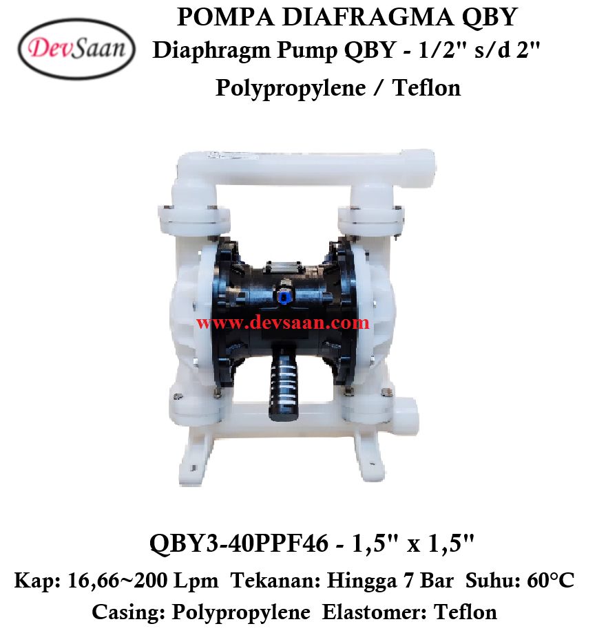 Diaphragm Pump QBY3-40PPF46 Pompa Diafragma QBY 1,5"