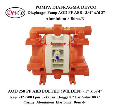 Wilden OEM Diaphragm Pump AOD 250 PF ABB Pompa Diafragma Devco 1"