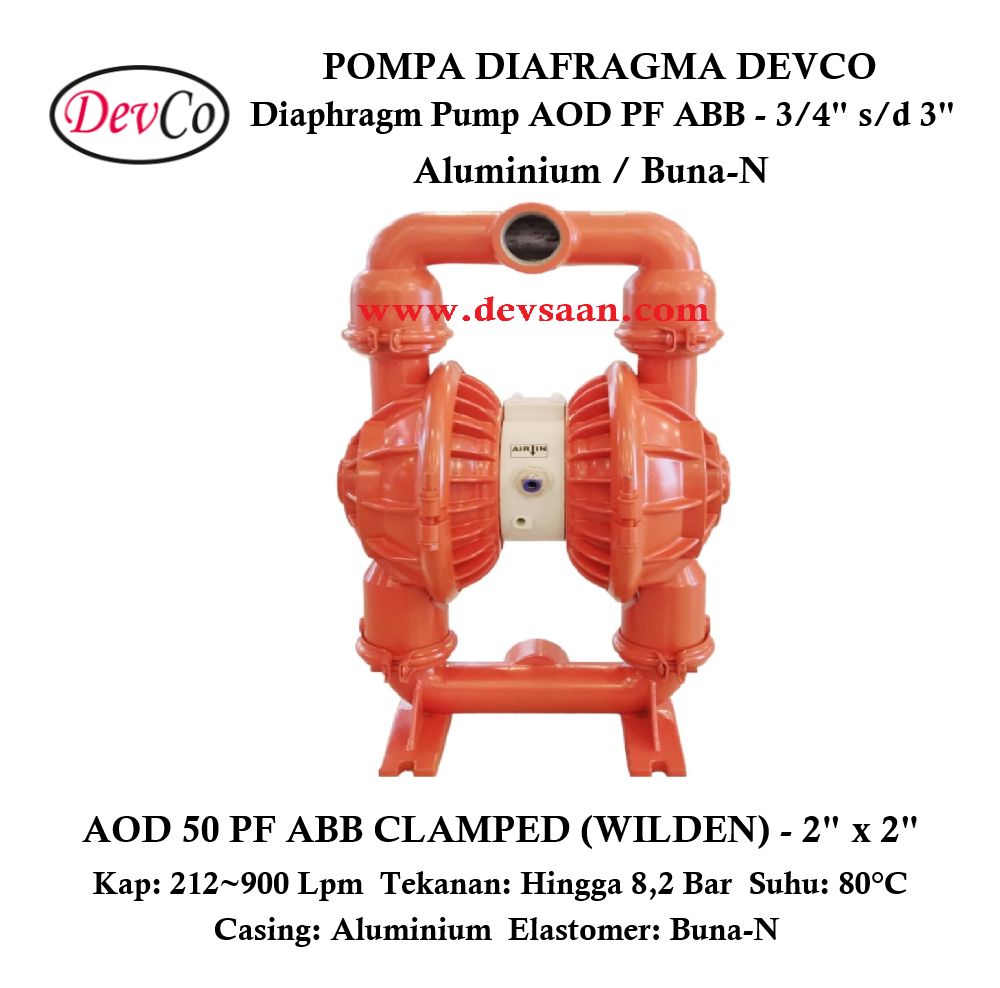 Wilden OEM Diaphragm Pump AOD 50 PF ABB Pompa Diafragma Devco 2" Wilden OEM Diaphragm Pump AOD 50 PF ABB Pompa Diafragma Devco 2"