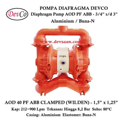 Wilden OEM Diaphragm Pump AOD 40 PF ABB Pompa Diafragma Devco 1,5"