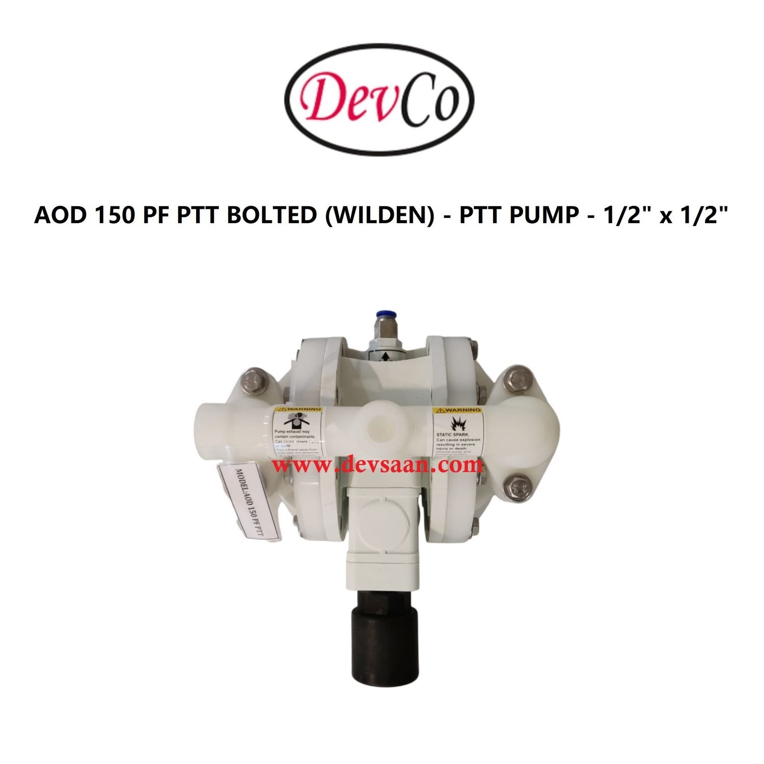 Wilden OEM Diaphragm Pump AOD 150 PF PTT Pompa Diafragma Devco 1/2"