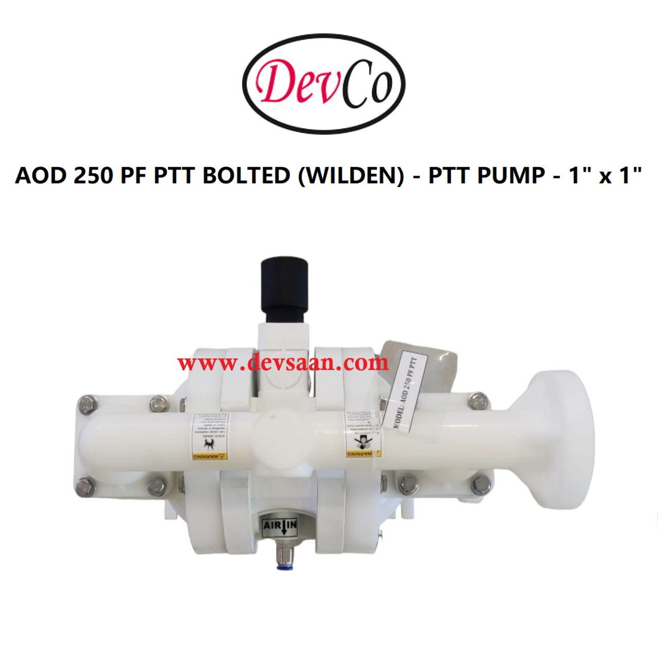 Wilden OEM Diaphragm Pump AOD 250 PF PTT Pompa Diafragma Devco 1" Flange