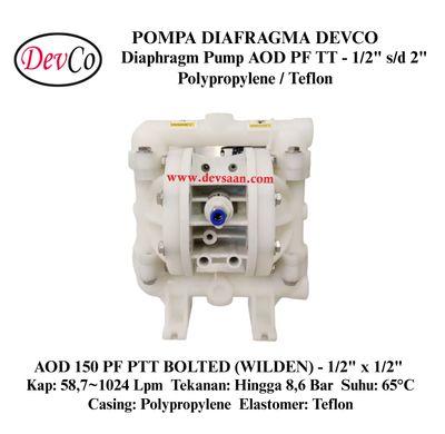 Wilden OEM Diaphragm Pump AOD 150 PF PTT Pompa Diafragma Devco 1/2"