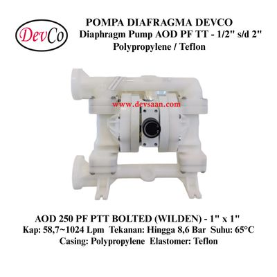 Wilden OEM Diaphragm Pump AOD 250 PF PTT Pompa Diafragma Devco 1" Flange