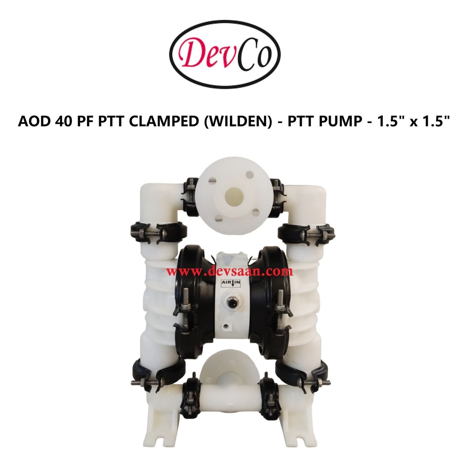 Wilden OEM Diaphragm Pump AOD 40 PF PTT Pompa Diafragma Devco 1,5" Flange