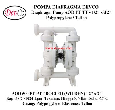 Wilden OEM Diaphragm Pump AOD 500 PF PTT Pompa Diafragma Devco 2" Flange