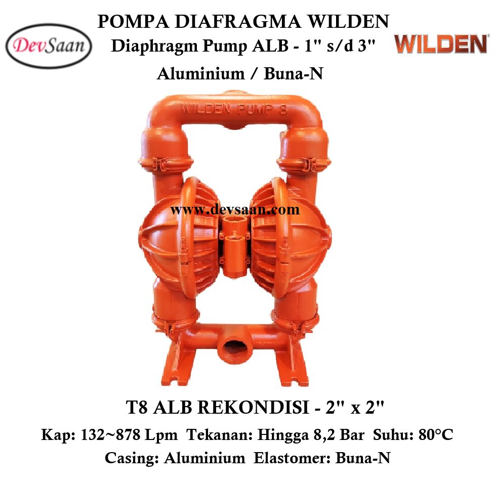 Diaphragm Pump T8 Pompa Diafragma Wilden Rekondisi 2" Diaphragm Pump T8 Pompa Diafragma Wilden Rekondisi 2"