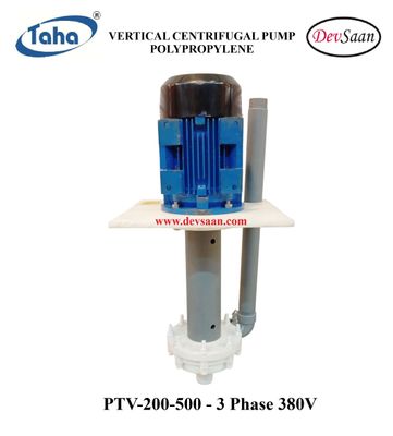 Vertical Polypropylene Centrifugal Pump PTV-200 PP - 1.5" x 1.5" - 500 mm - Pompa Sentrifugal