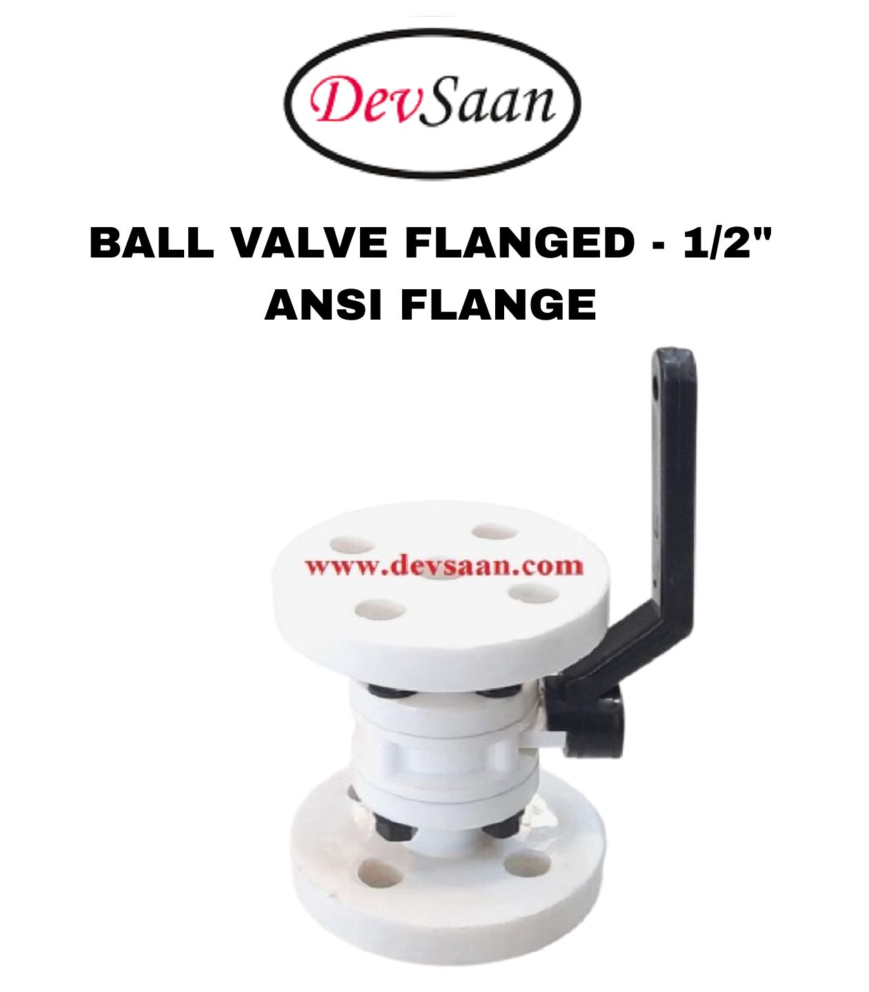 Ball Valve Polypropylene 1/2" x 1/2" Flange ANSI B.16.5 Class #150